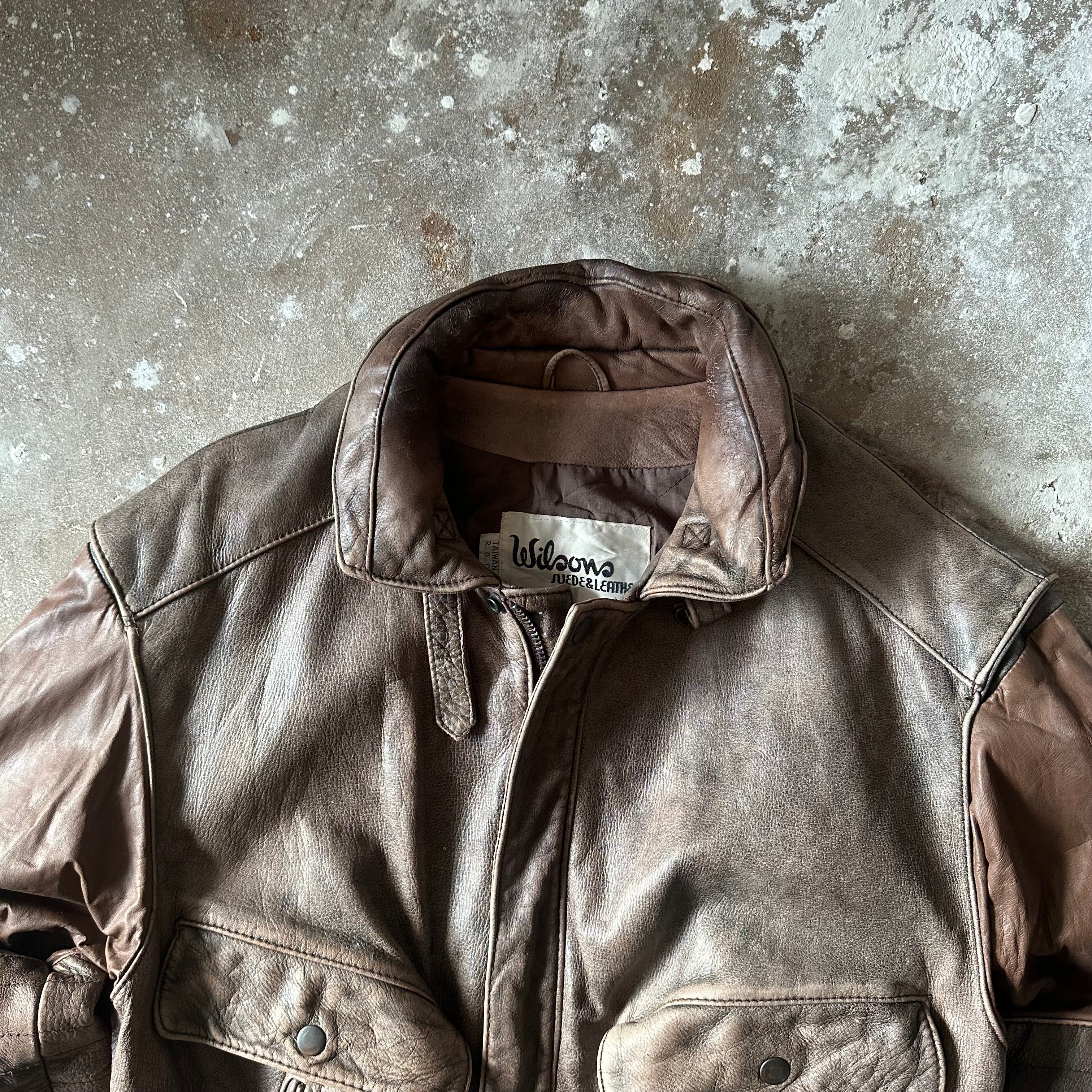 Wilsons vintage brown leather jacket - M