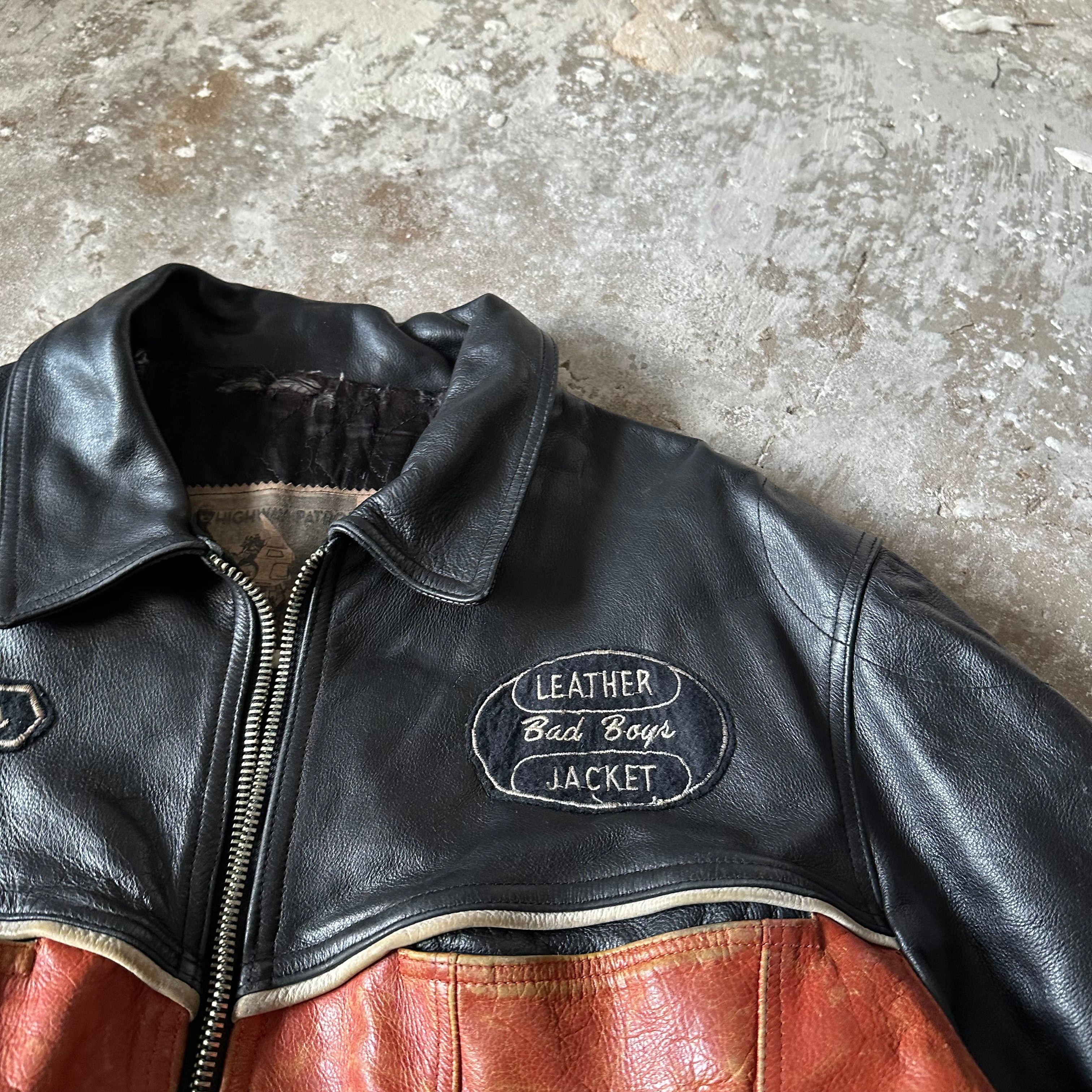 Vintage leather biker jacket - L