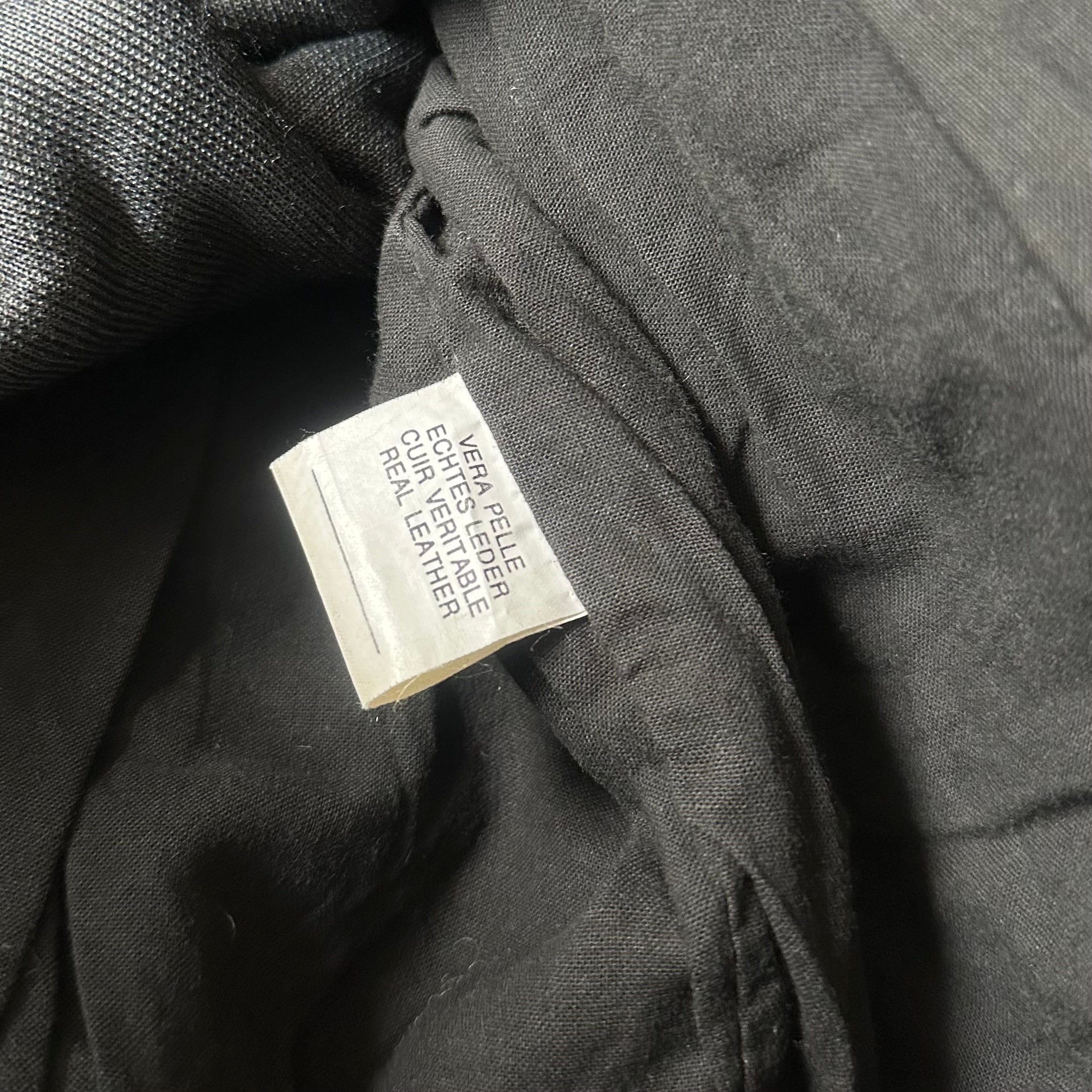 Black Bomber Leather Jacket - XL