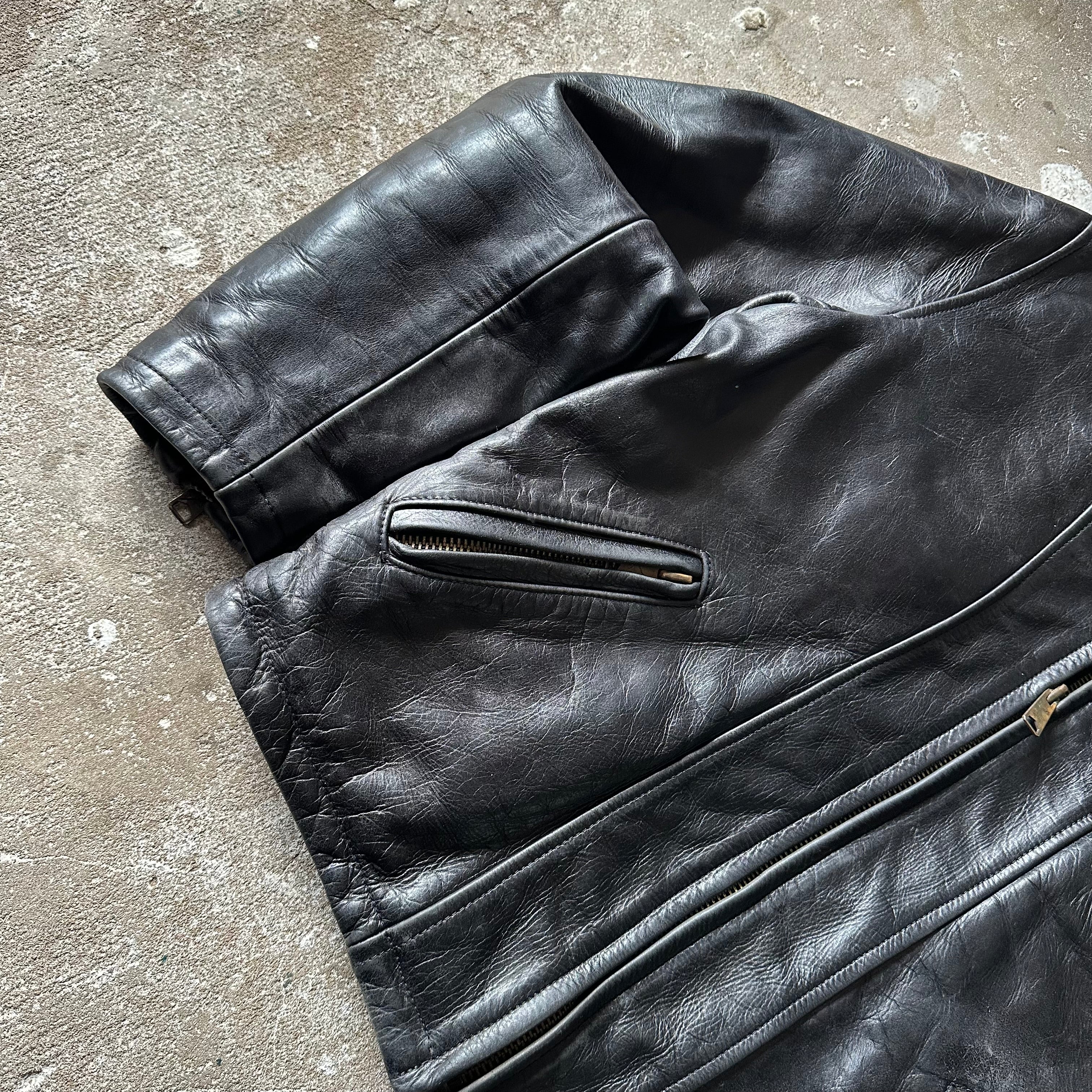 Vintage Stewart Heavyweight Biker Leather Jacket - L