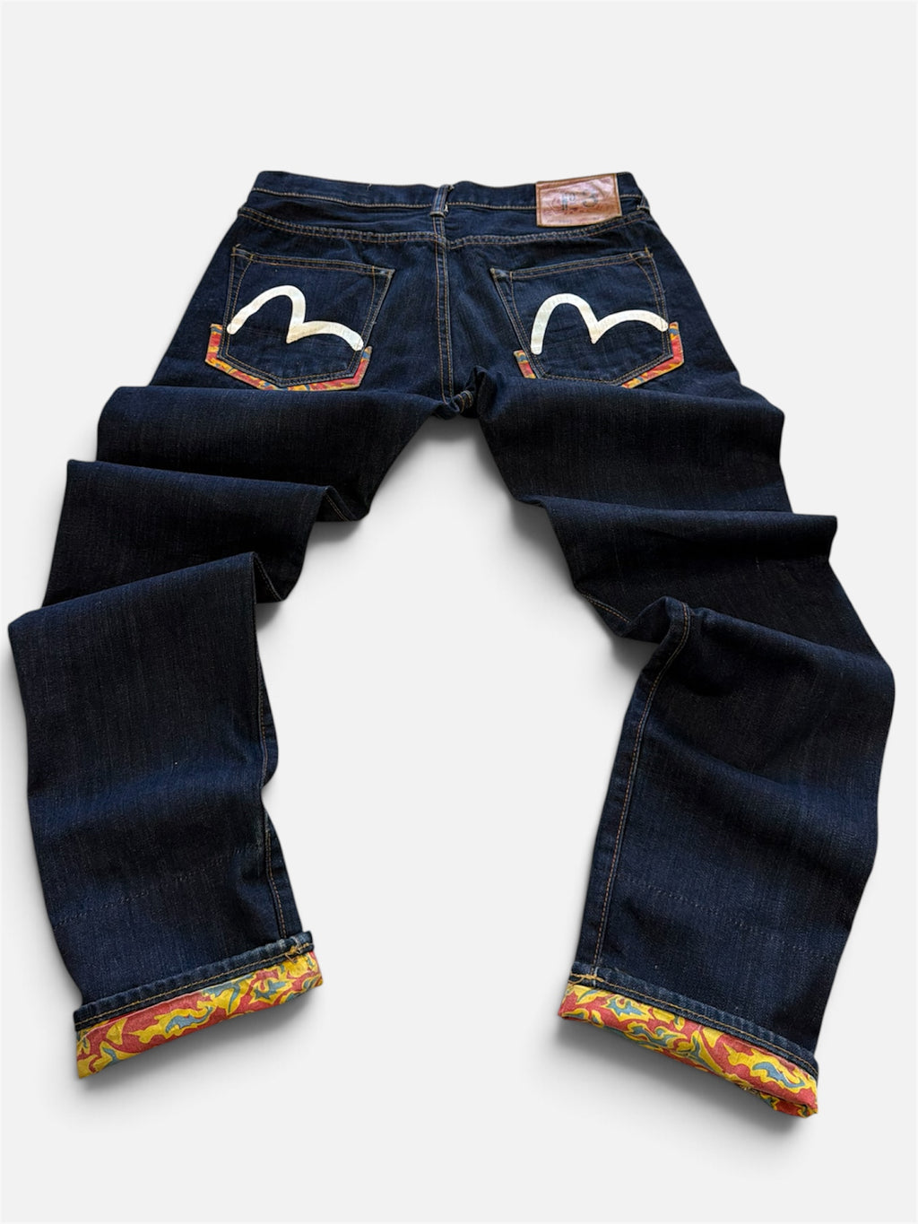 Evisu Lot 2000 No.3 Jeans Dark Indigo Camo Lining- W33