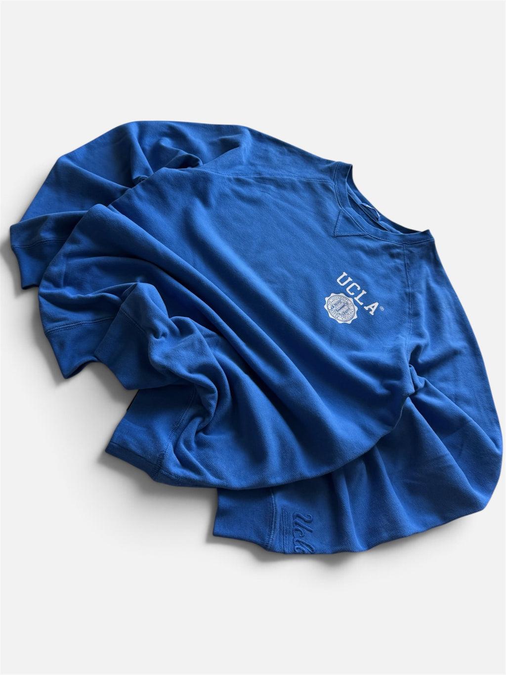 UCLA Heritage Crewneck Sweatshirt Royal Blue Raglan Seal Logo- S