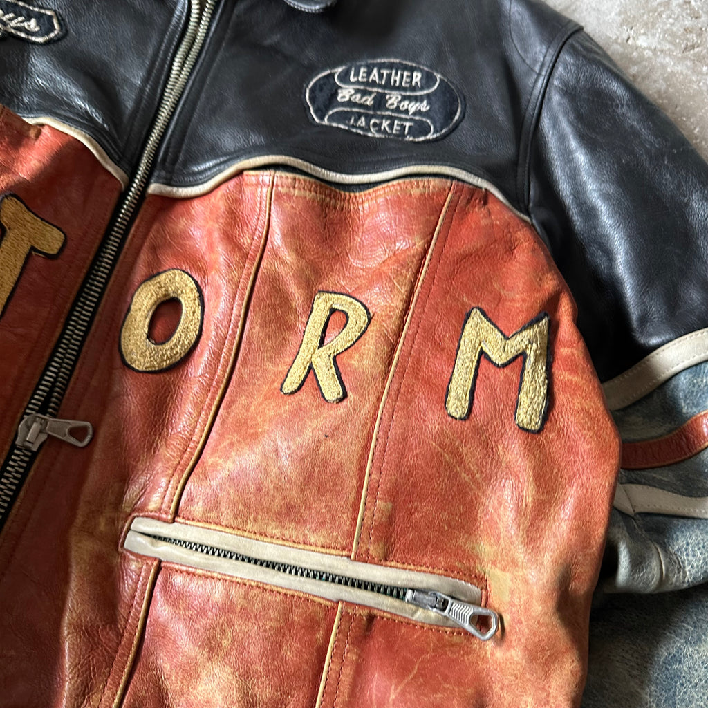 Vintage leather biker jacket - L