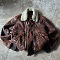 Vintage Aviator Brown Leather Jacket - M