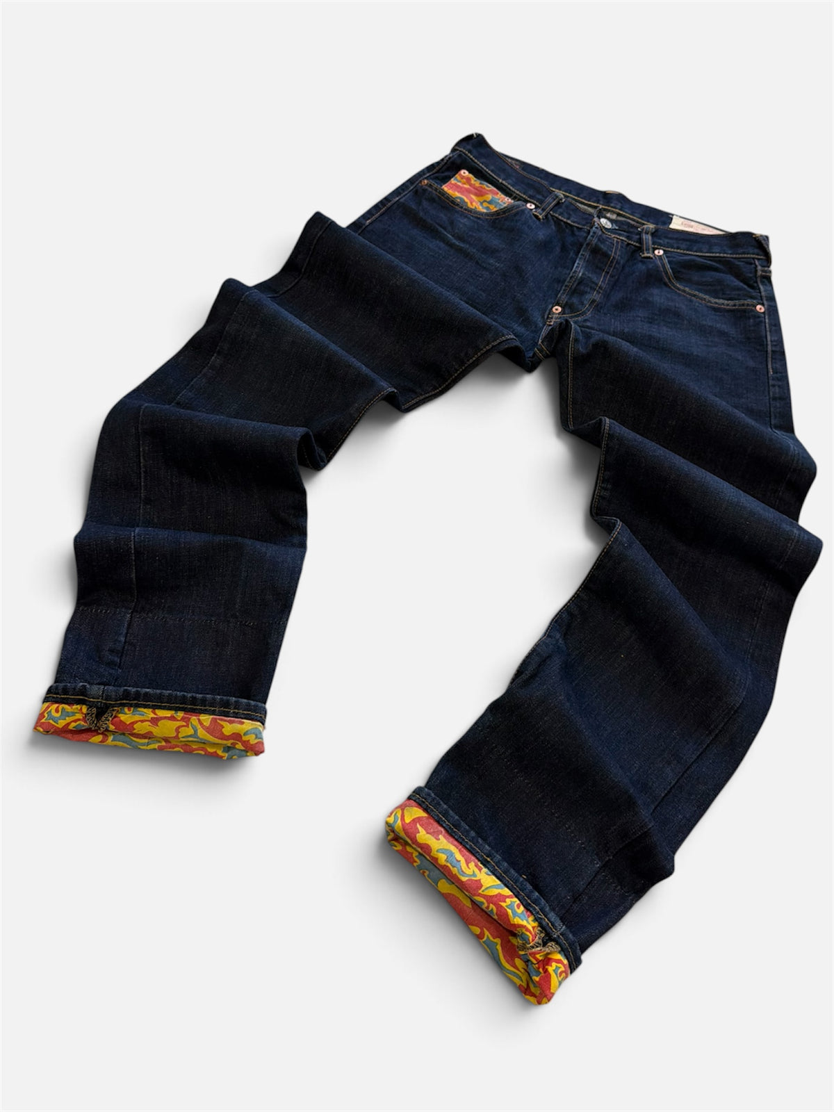 Evisu Lot 2000 No.3 Jeans Dark Indigo Camo Lining- W33