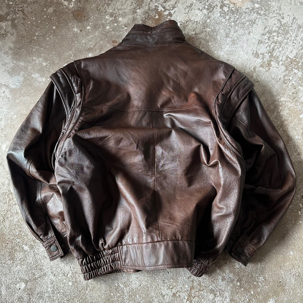 Vintage Brown Echt Leder Leather Jacket - XL