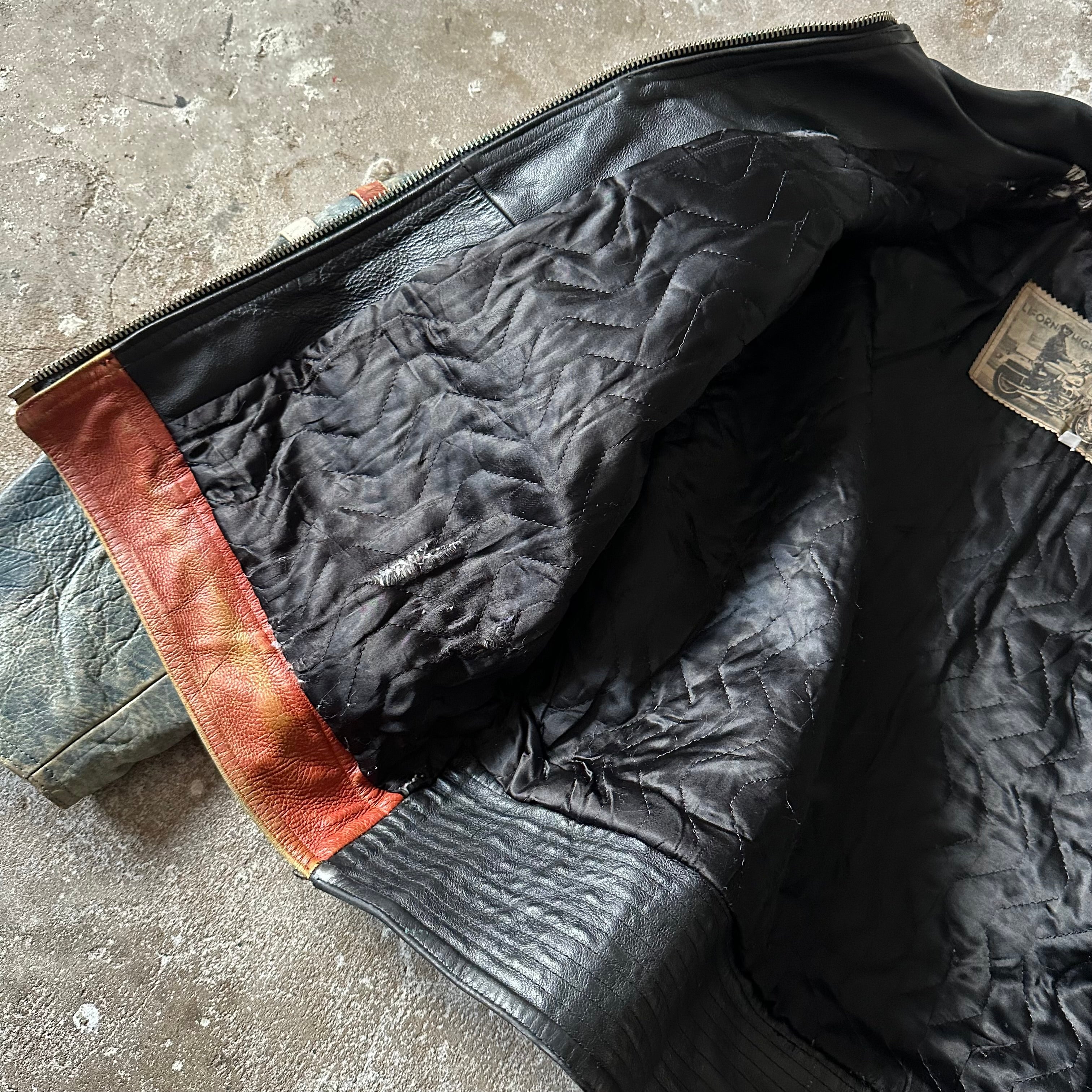 Vintage leather biker jacket - L
