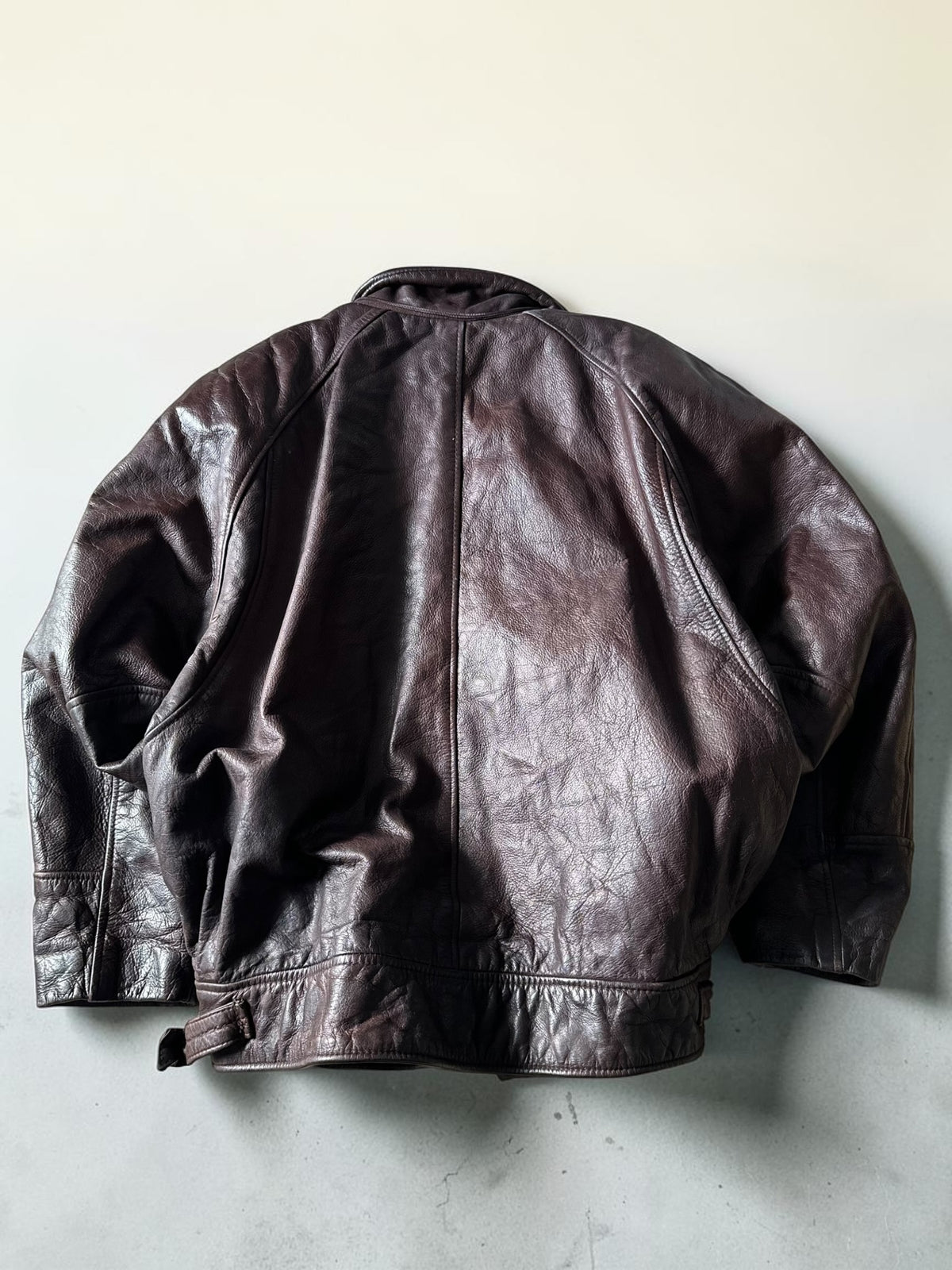Vintage Redskins Dark Brown Bomber Leather Toggle Jacket - XL