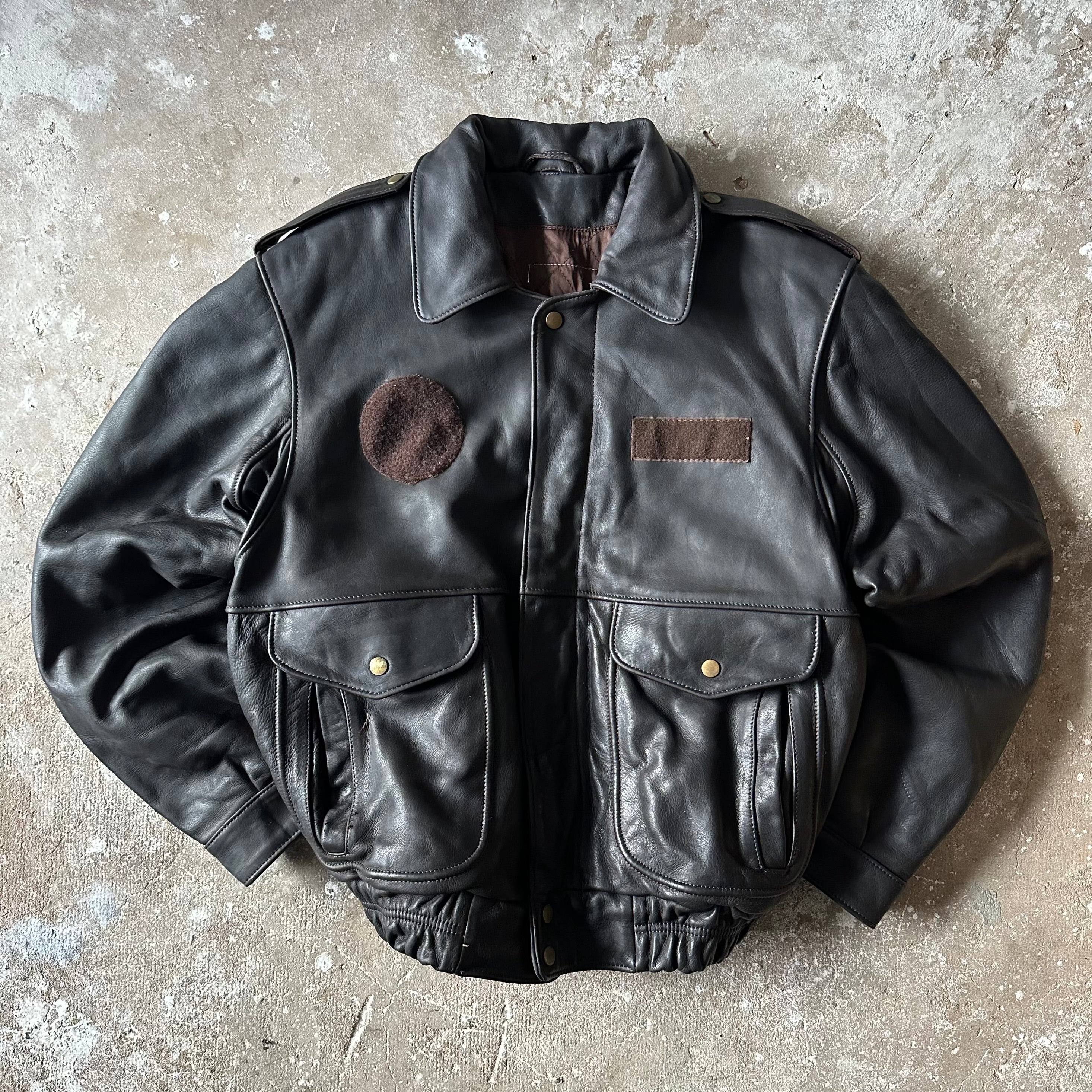Bomber Heavy Leather Jacket - XL