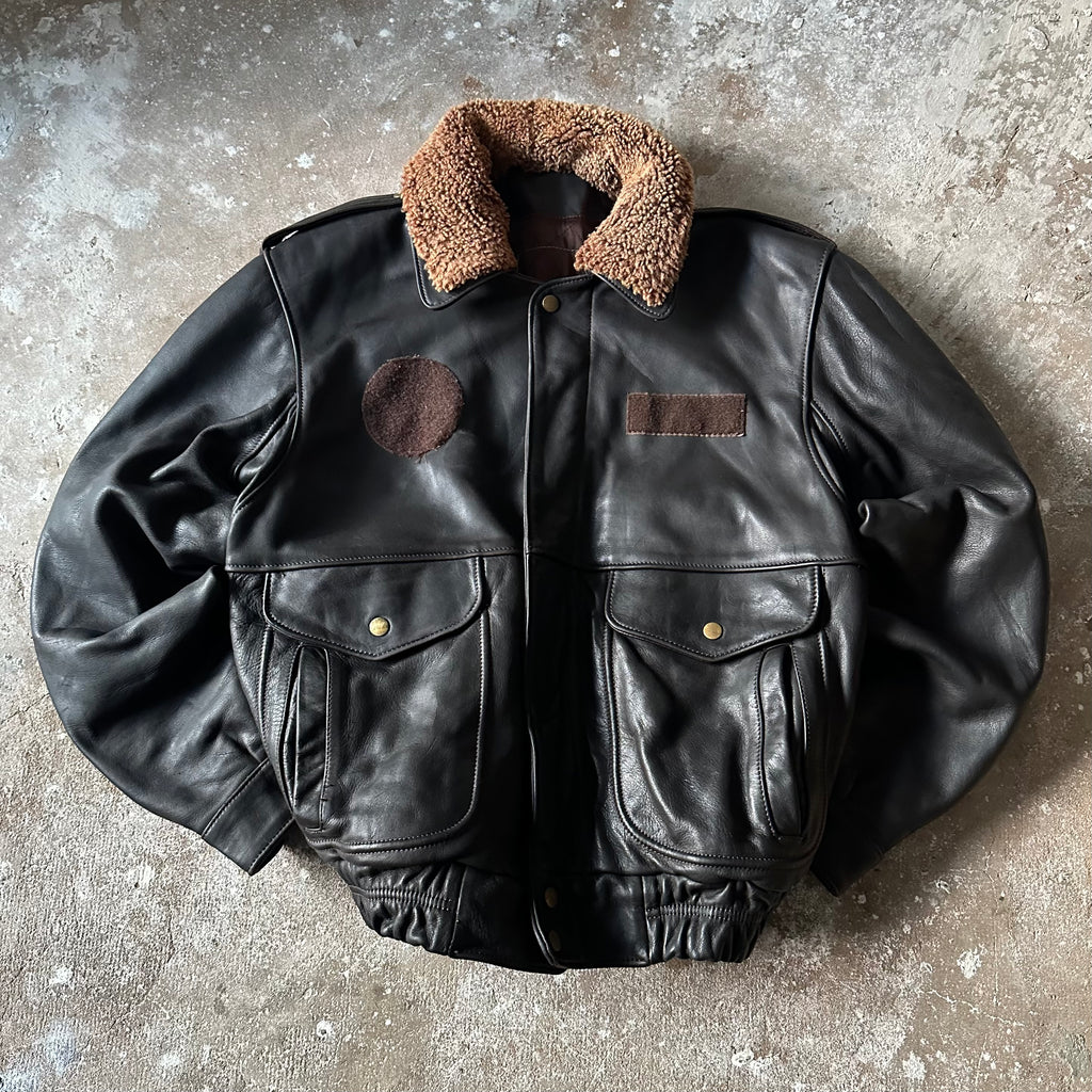 Bomber Heavy Leather Jacket - XL