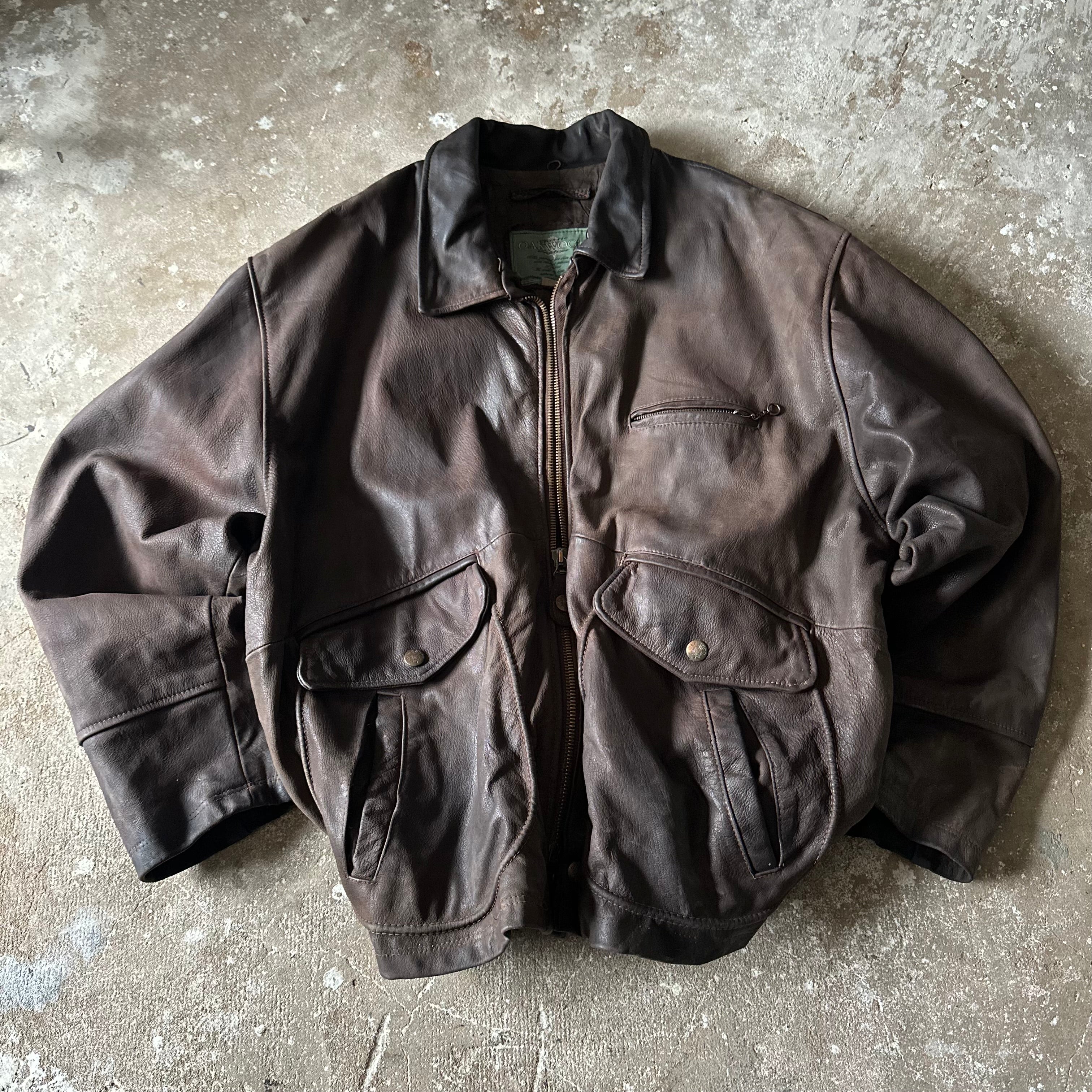 Oakwood Vintage Brown Leather Jacket - L