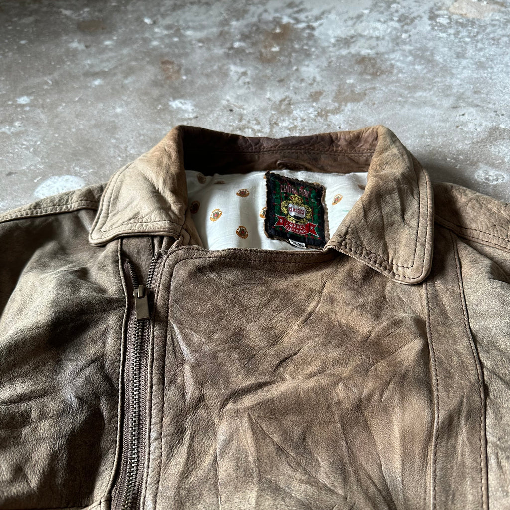 Vintage Bomber Leather Jacket - L