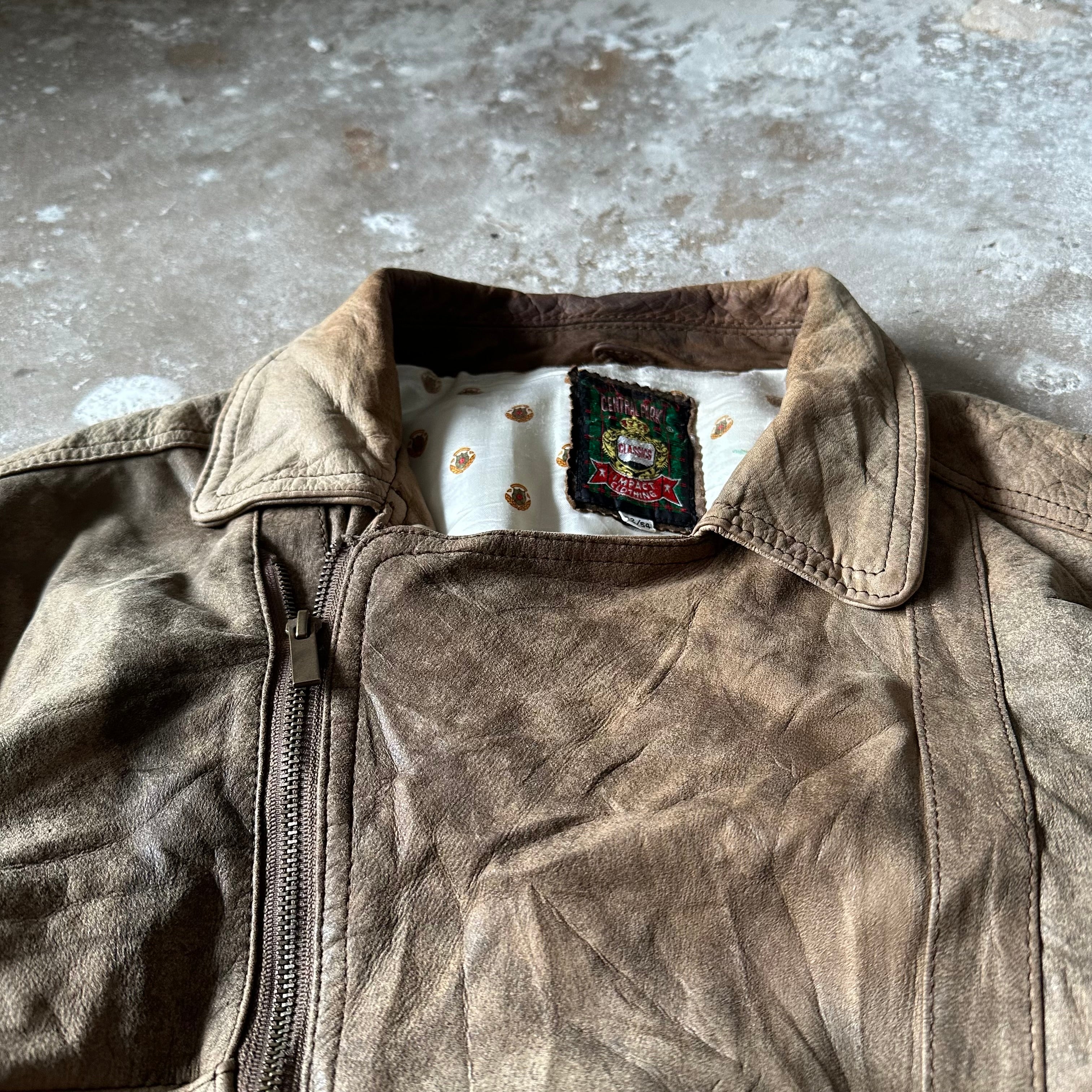 Vintage Bomber Leather Jacket - L