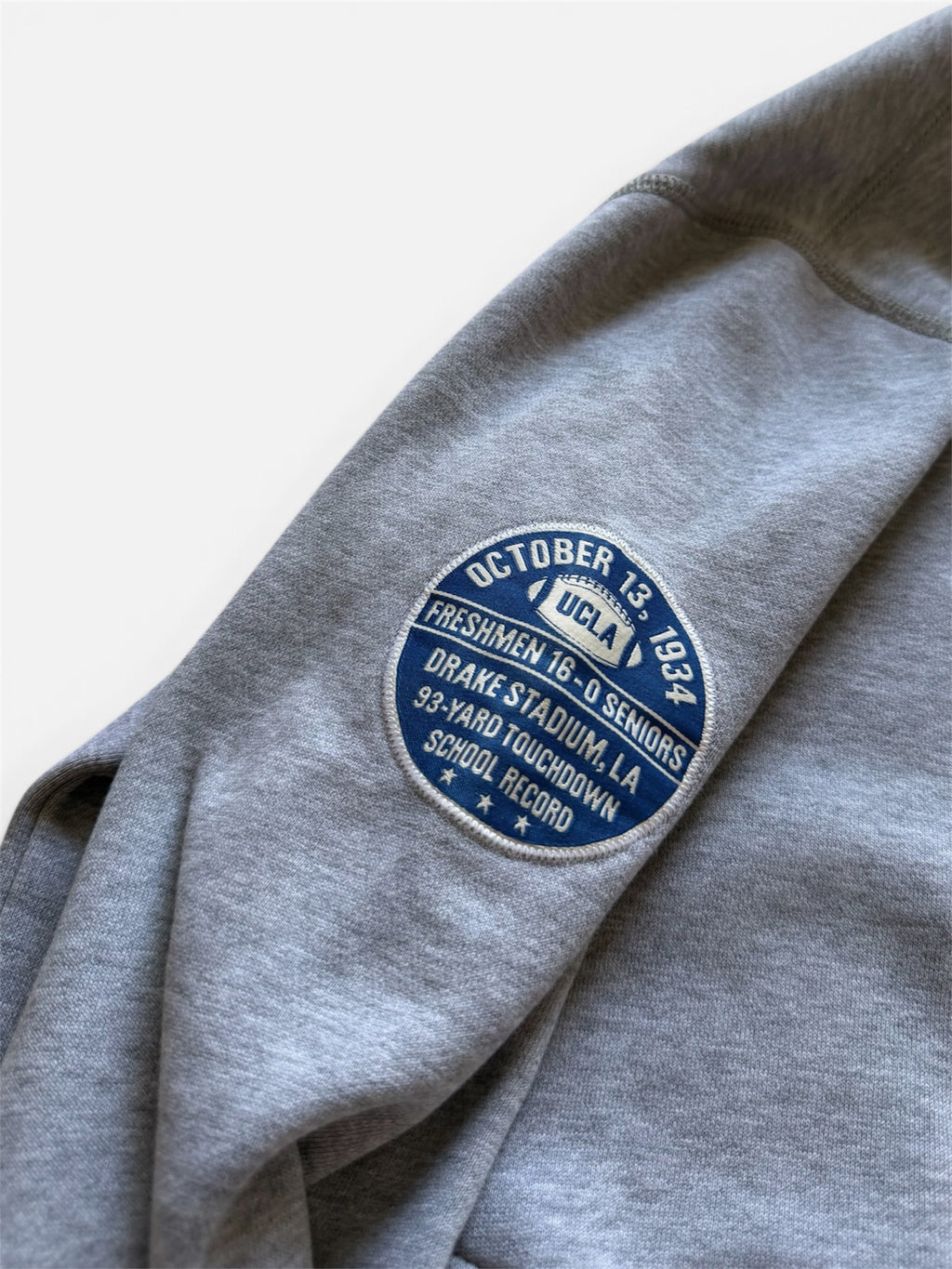 UCLA Heritage Snap-Front Varsity Sweatshirt, Heather Gray- XL