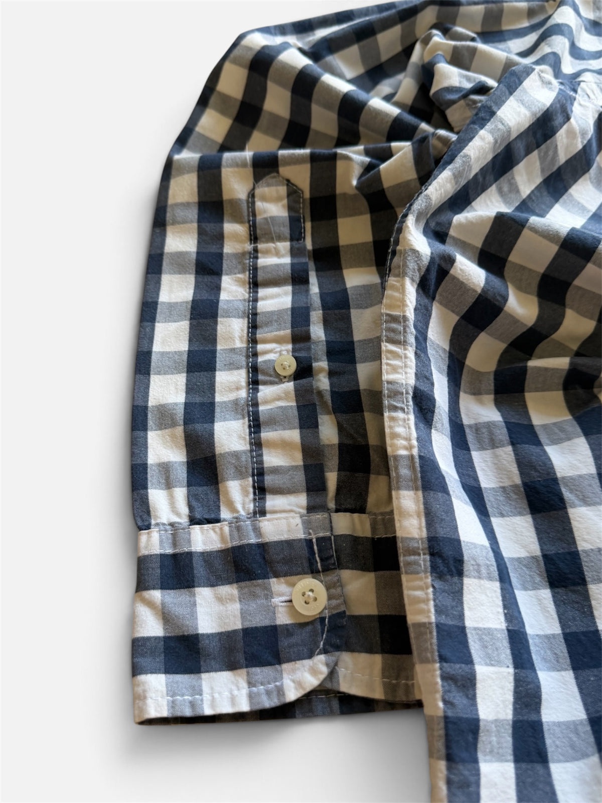 Hollister Navy & White Button-Down Shirt- S