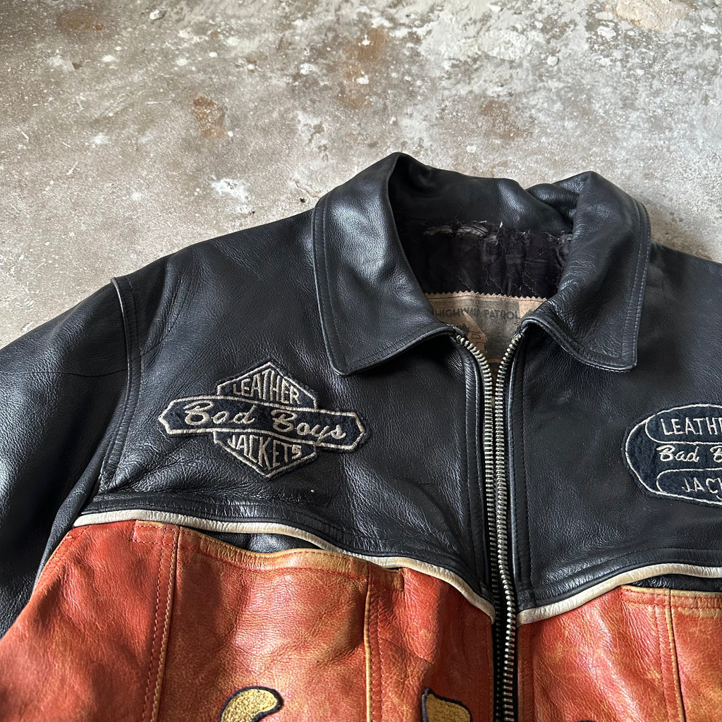 Vintage leather biker jacket - L