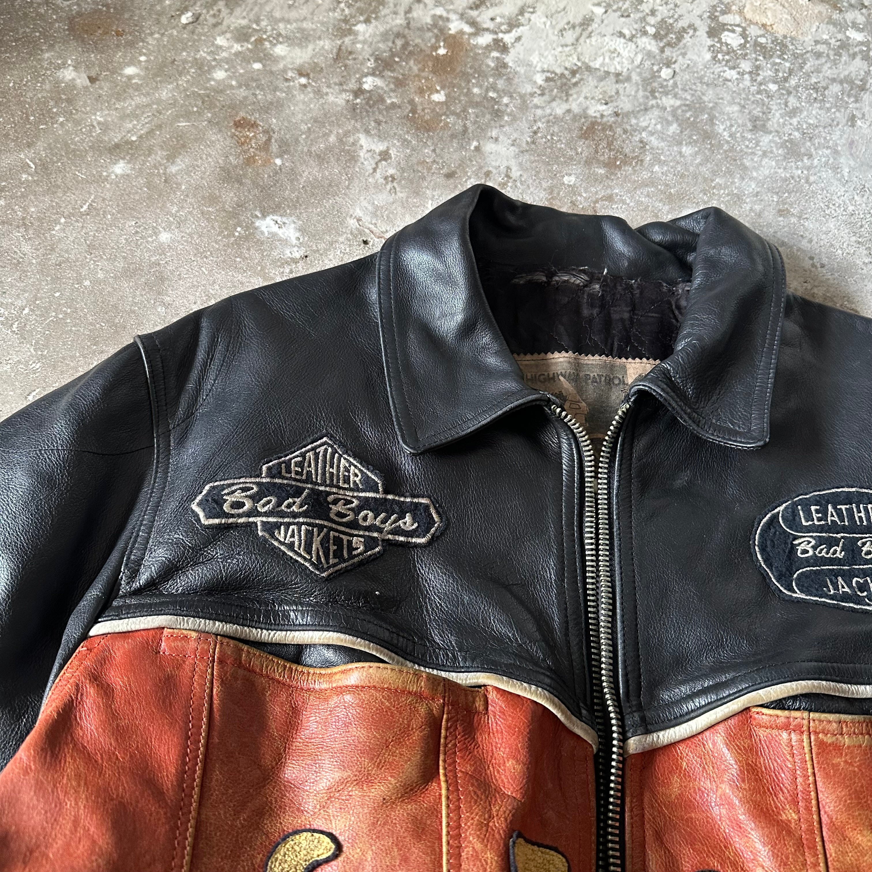 Vintage leather biker jacket - L