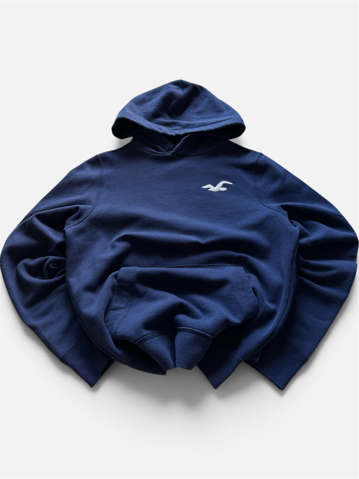 Hollister Pullover Hoodie, Navy Blue- M