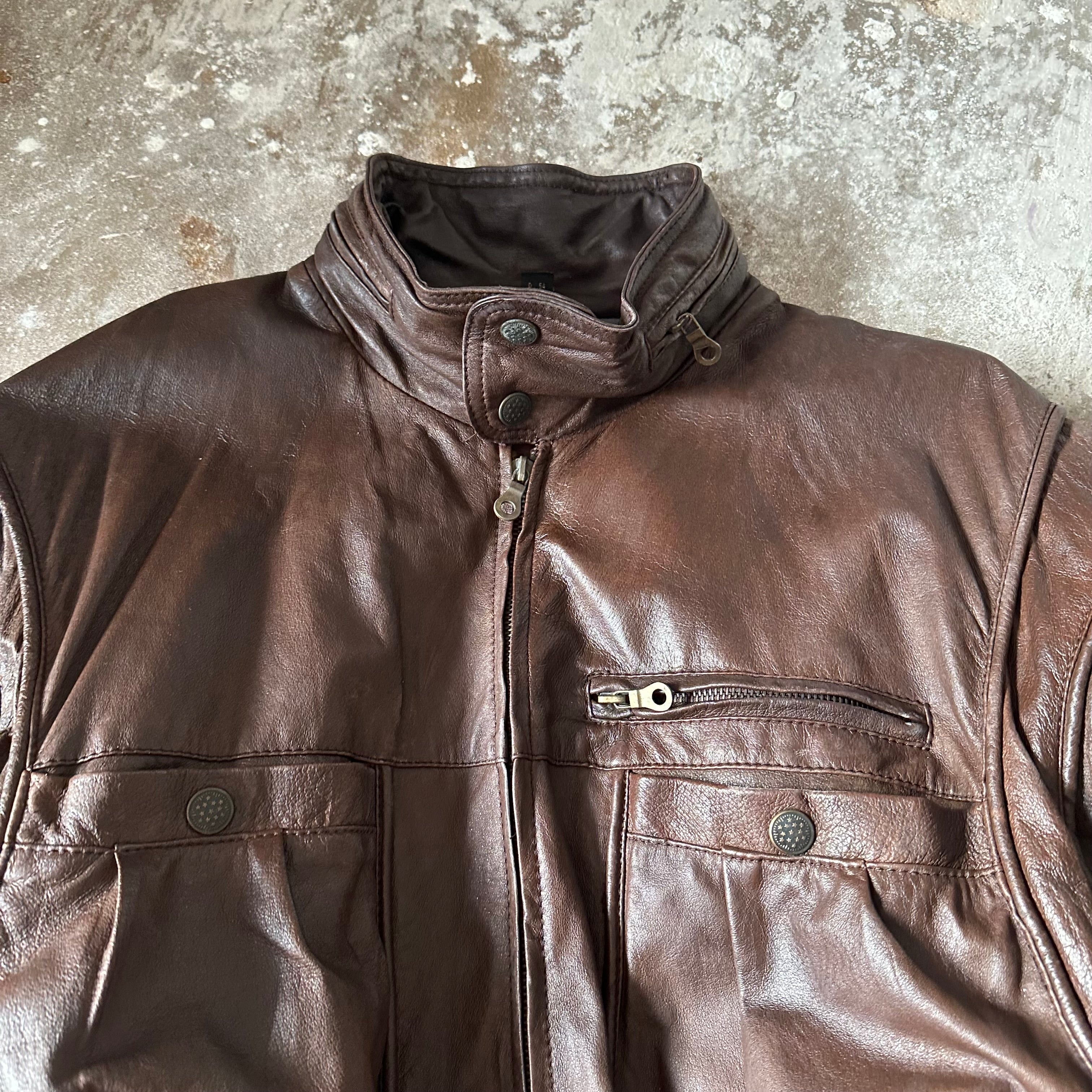 Vintage Brown Echt Leder Leather Jacket - XL