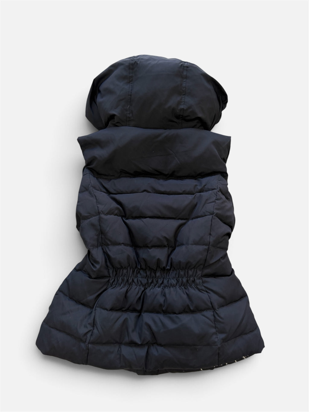 Abercrombie & Fitch Women's Puffer Vest - Navy - Sherpa Lined Hood - Size L
