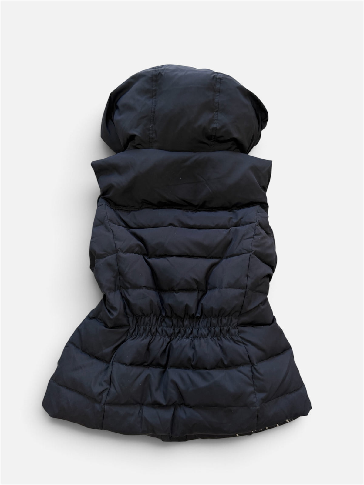 Abercrombie & Fitch Women's Puffer Vest - Navy - Sherpa Lined Hood - Size L