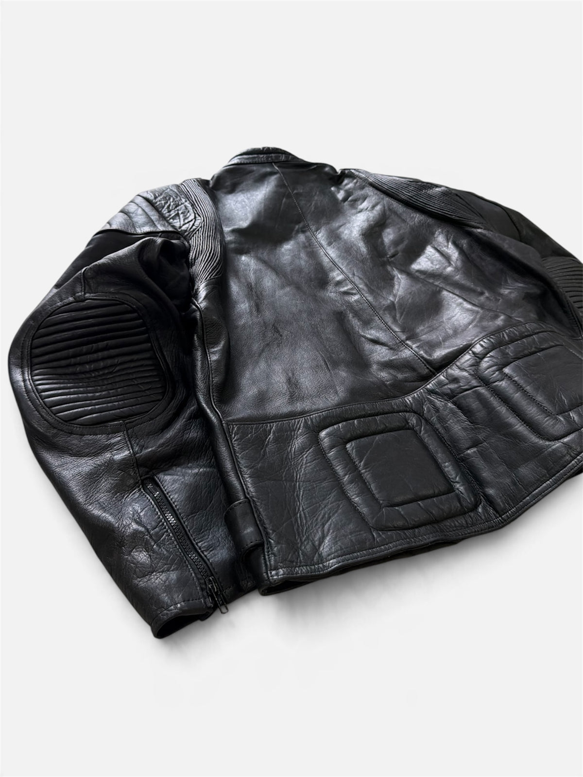 Vintage Padded Leather Motorcycle Jacket- Men’s XL