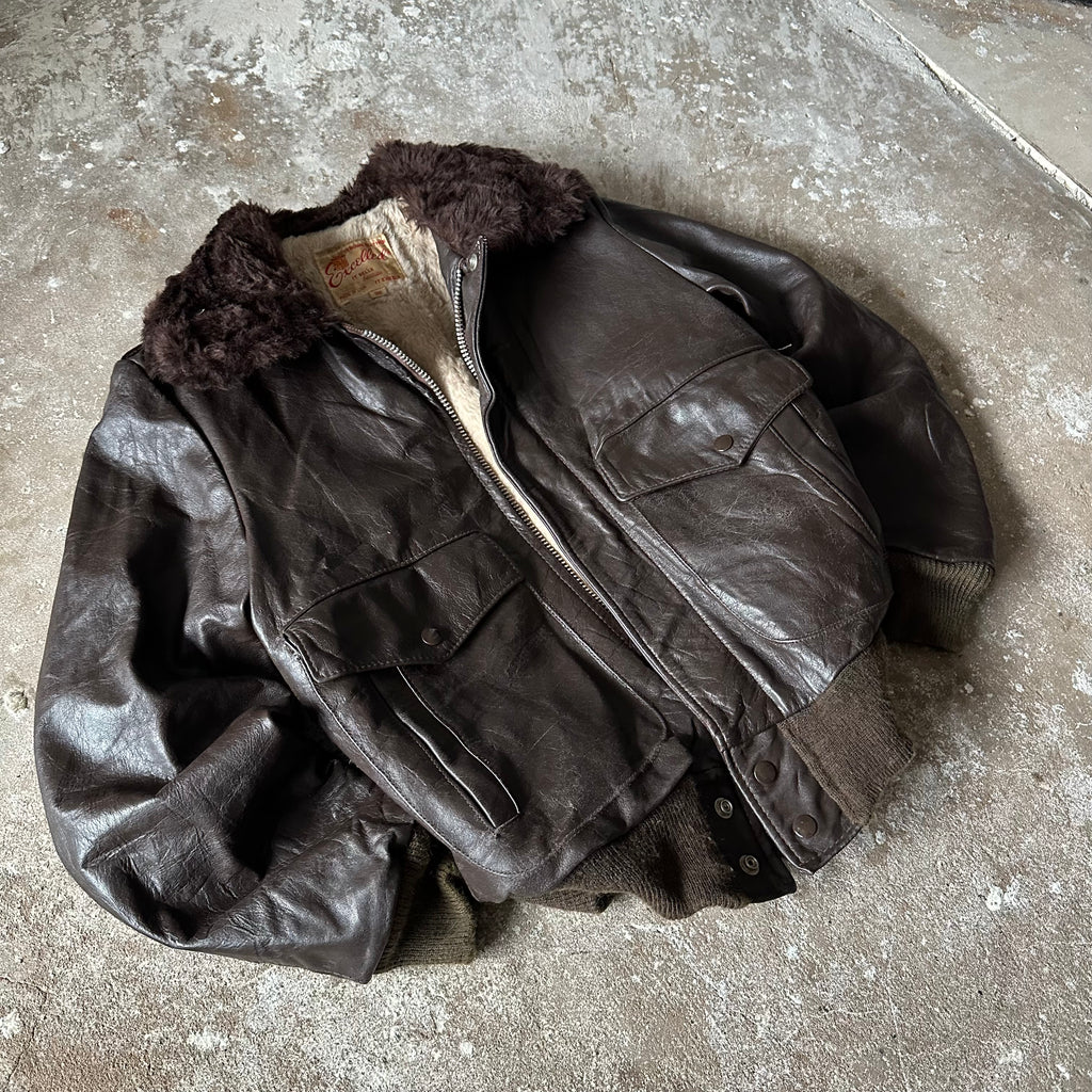 Brown Leather Jacket - S