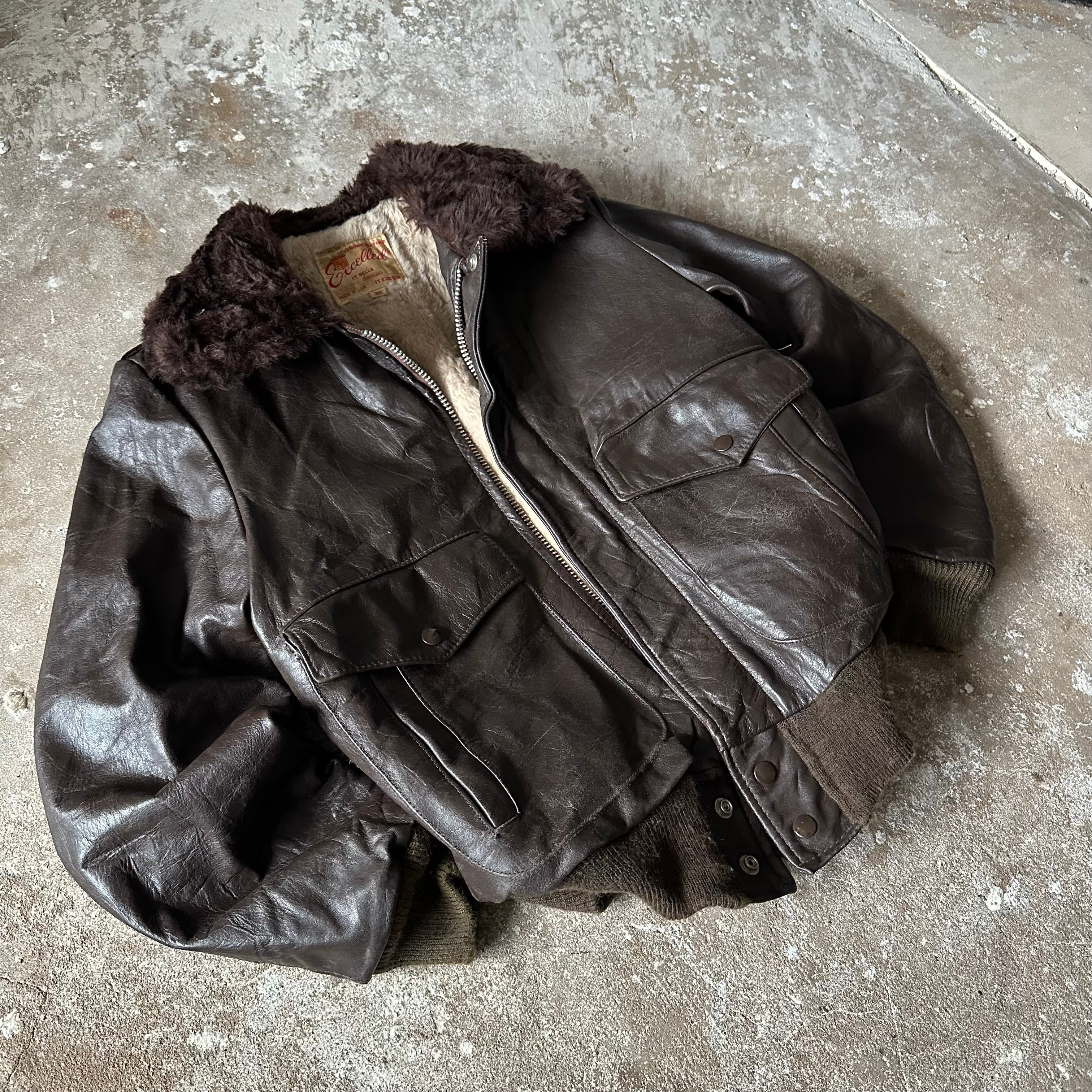 Brown Leather Jacket - S