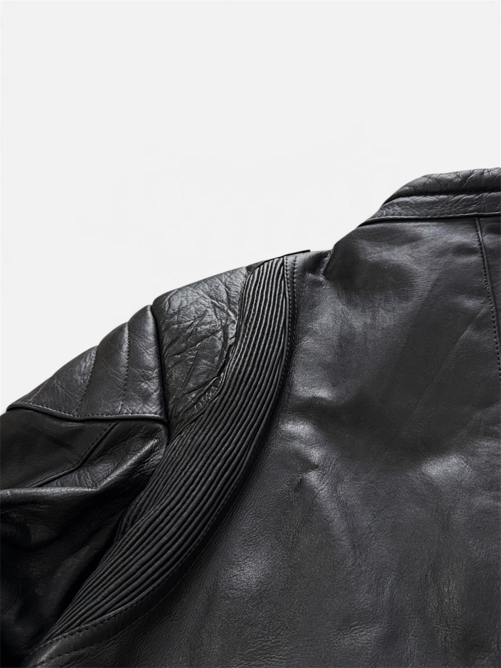 Vintage Padded Leather Motorcycle Jacket- Men’s XL
