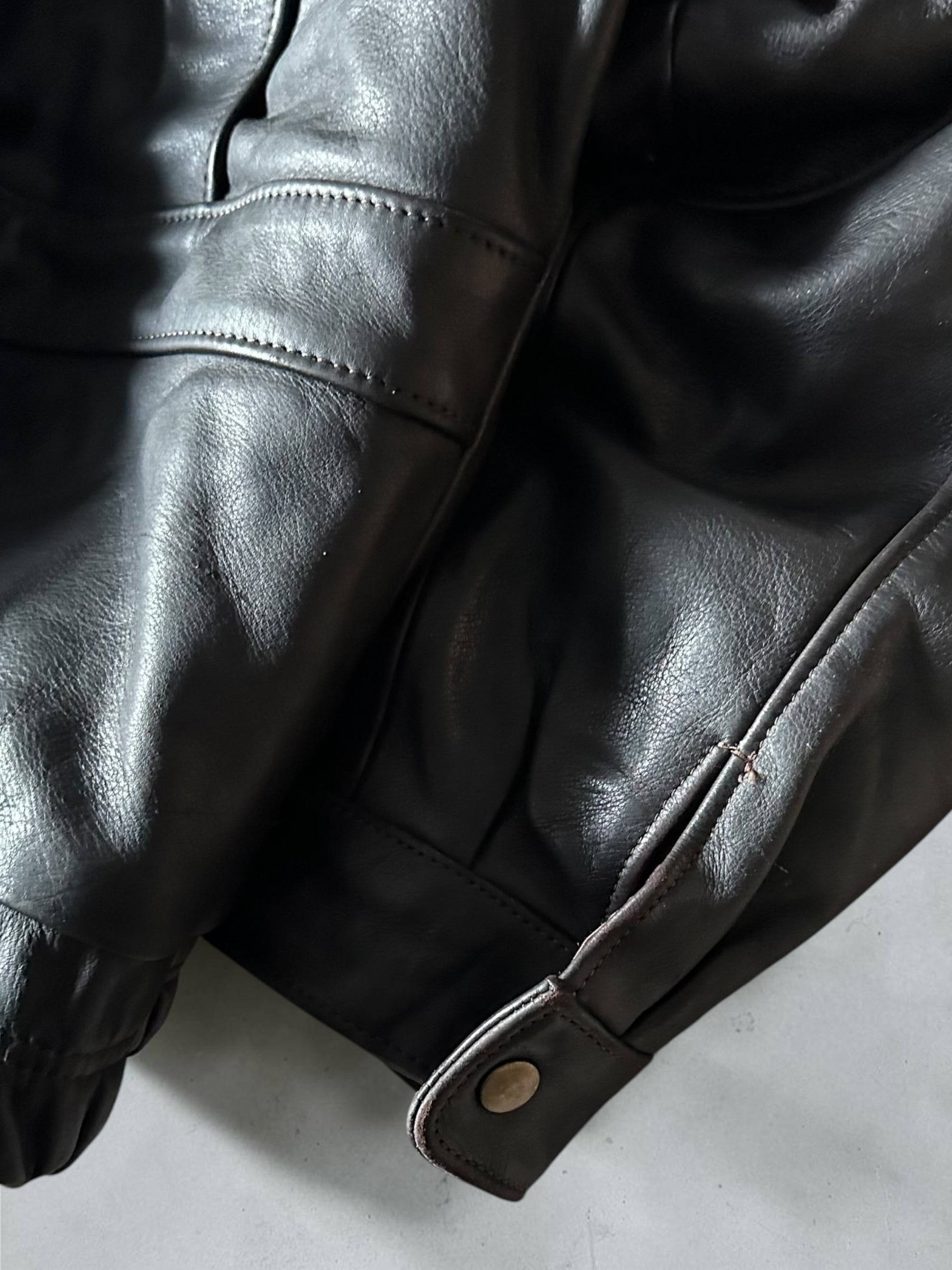 Bomber Heavy Leather Jacket - XL