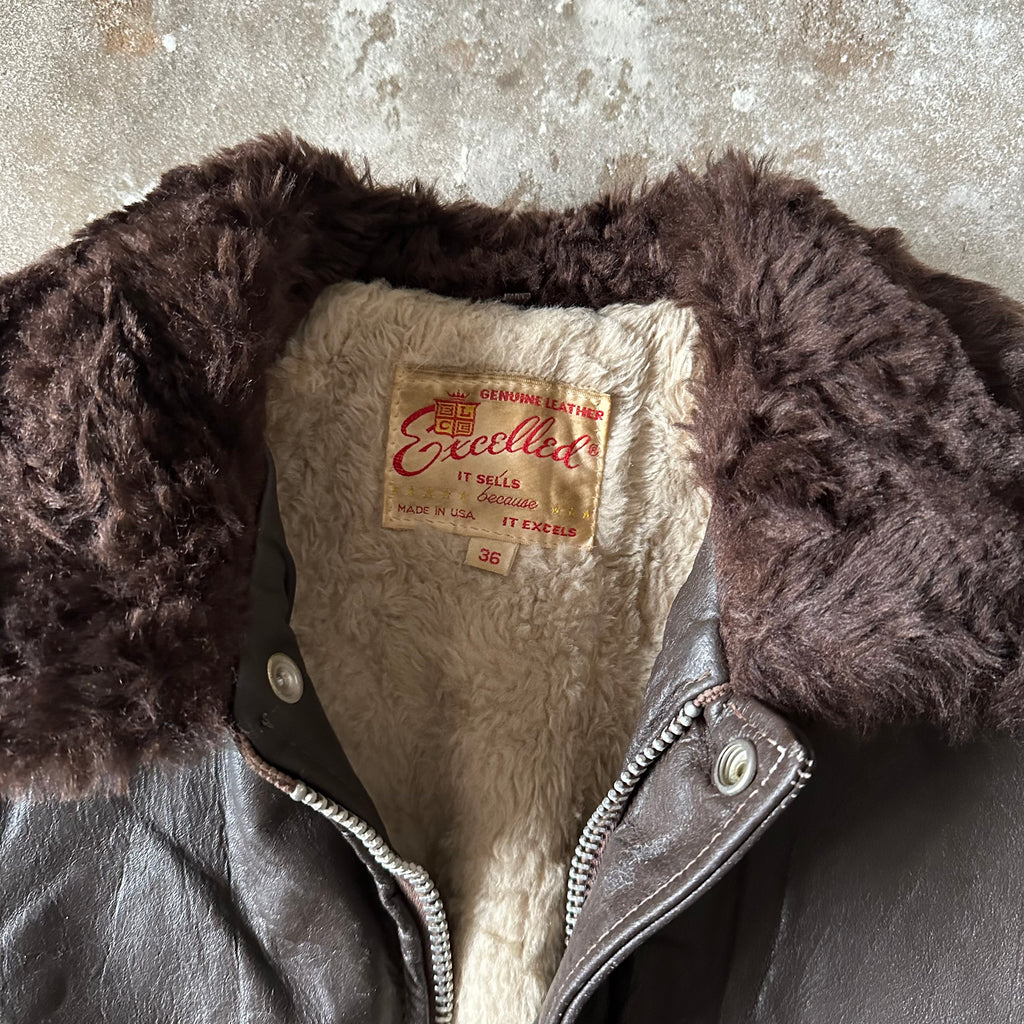 Brown Leather Jacket - S