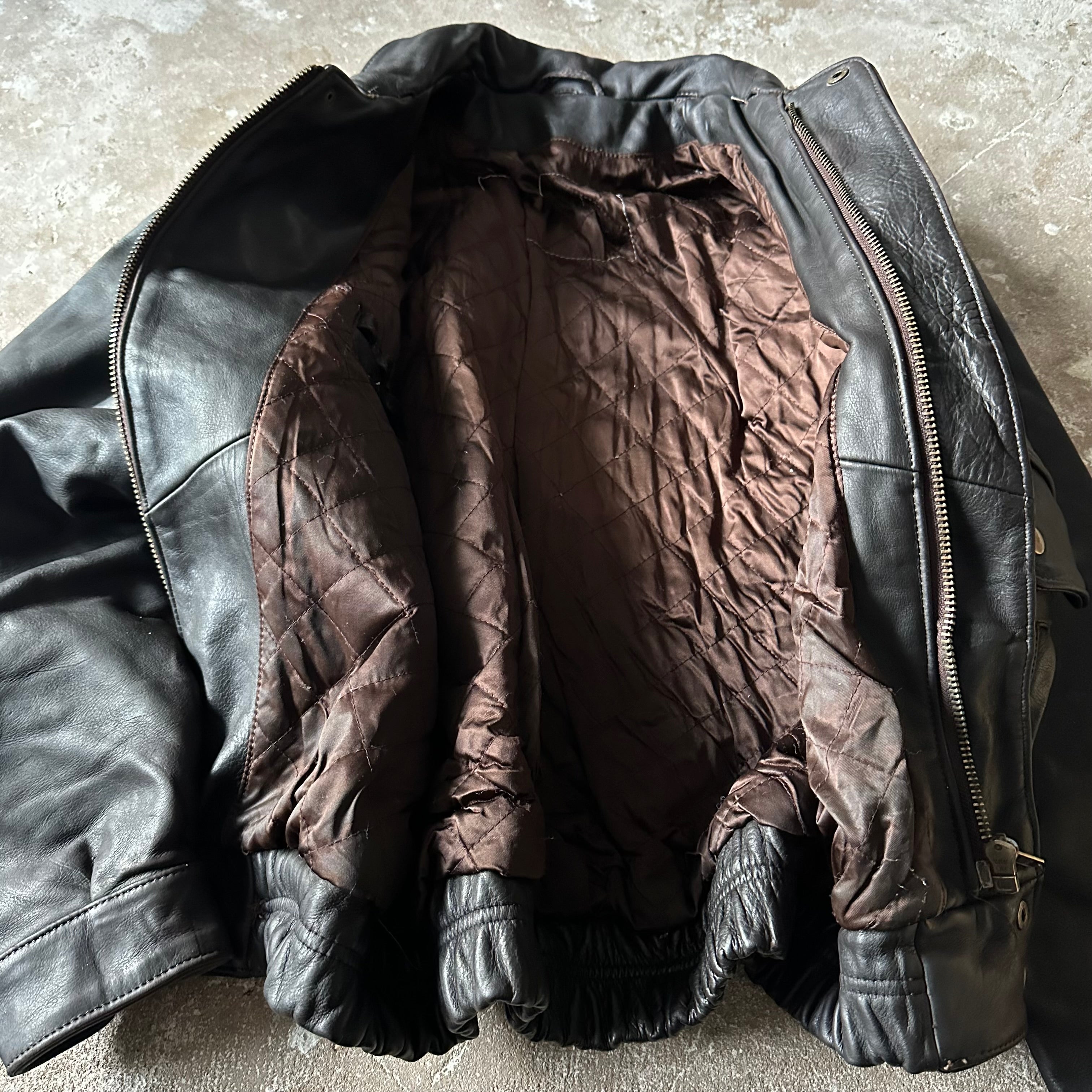 Bomber Heavy Leather Jacket - XL
