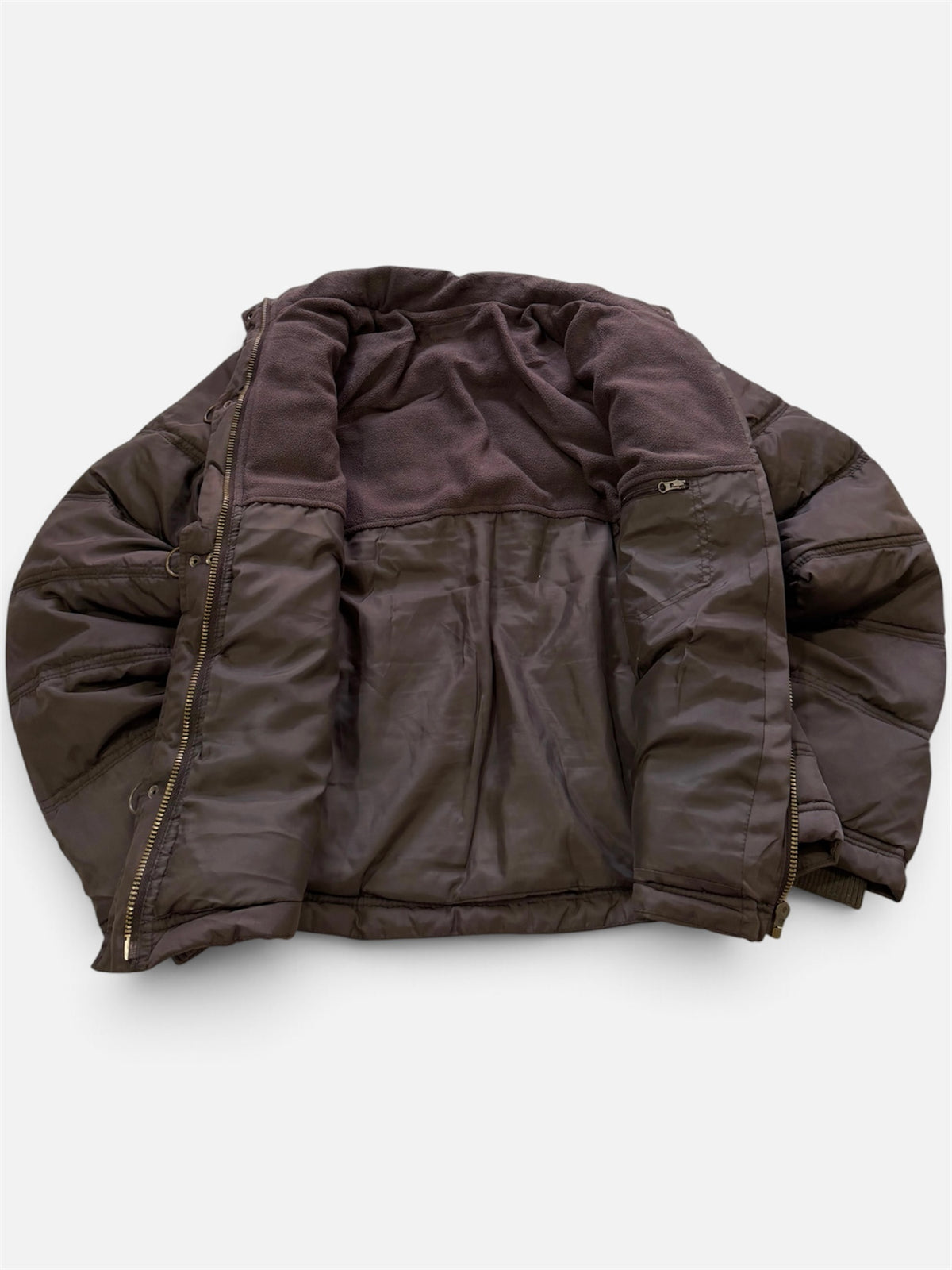 Brown Puffer Jacket with Toggle Clasps, Women's M
