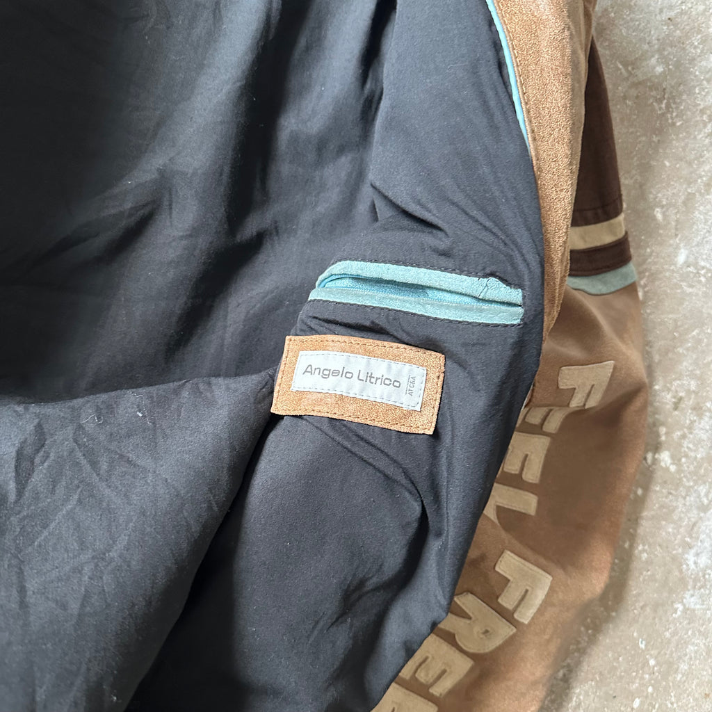 Vintage Brown Racing Suede Leather Jacket - XL