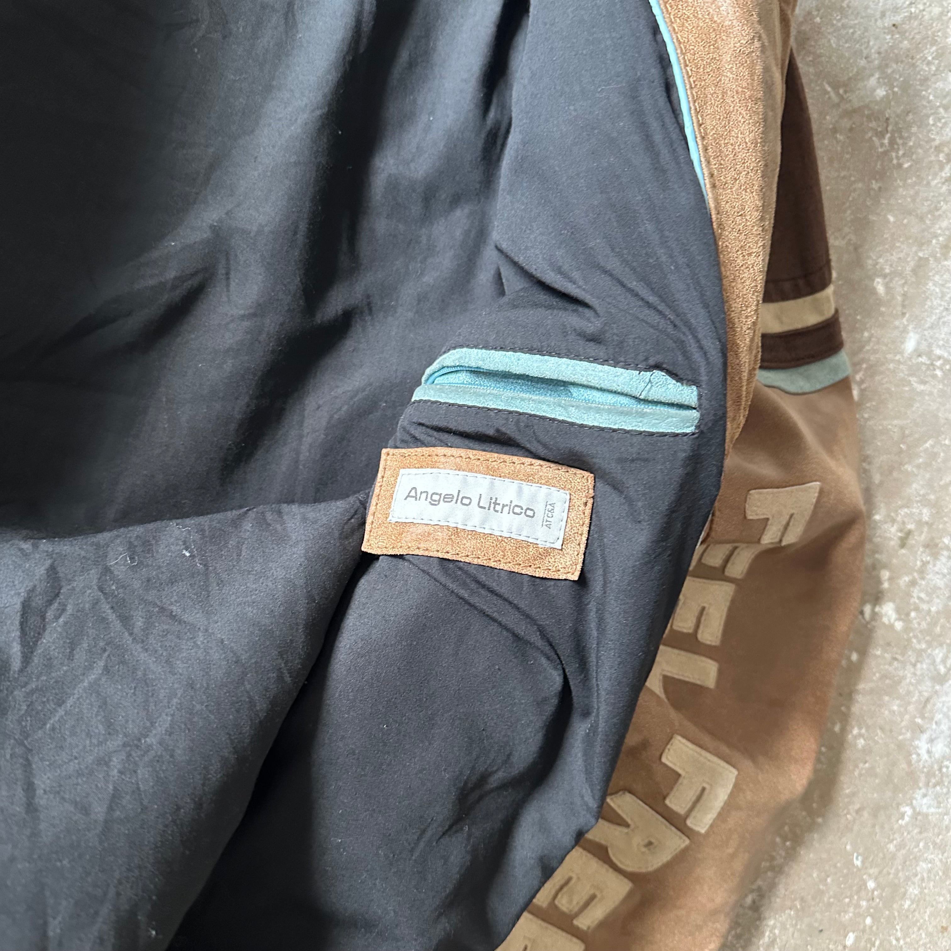 Vintage Brown Racing Suede Leather Jacket - XL