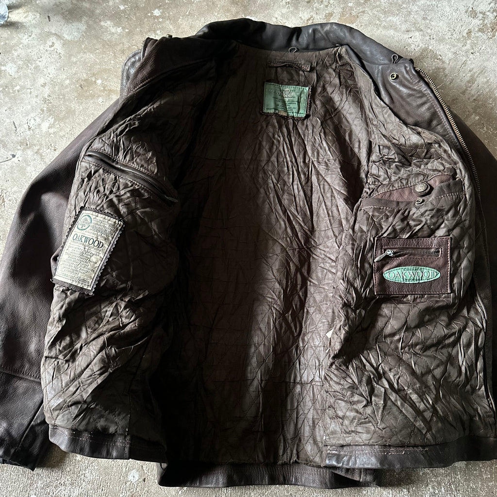 Oakwood Vintage Brown Leather Jacket - L