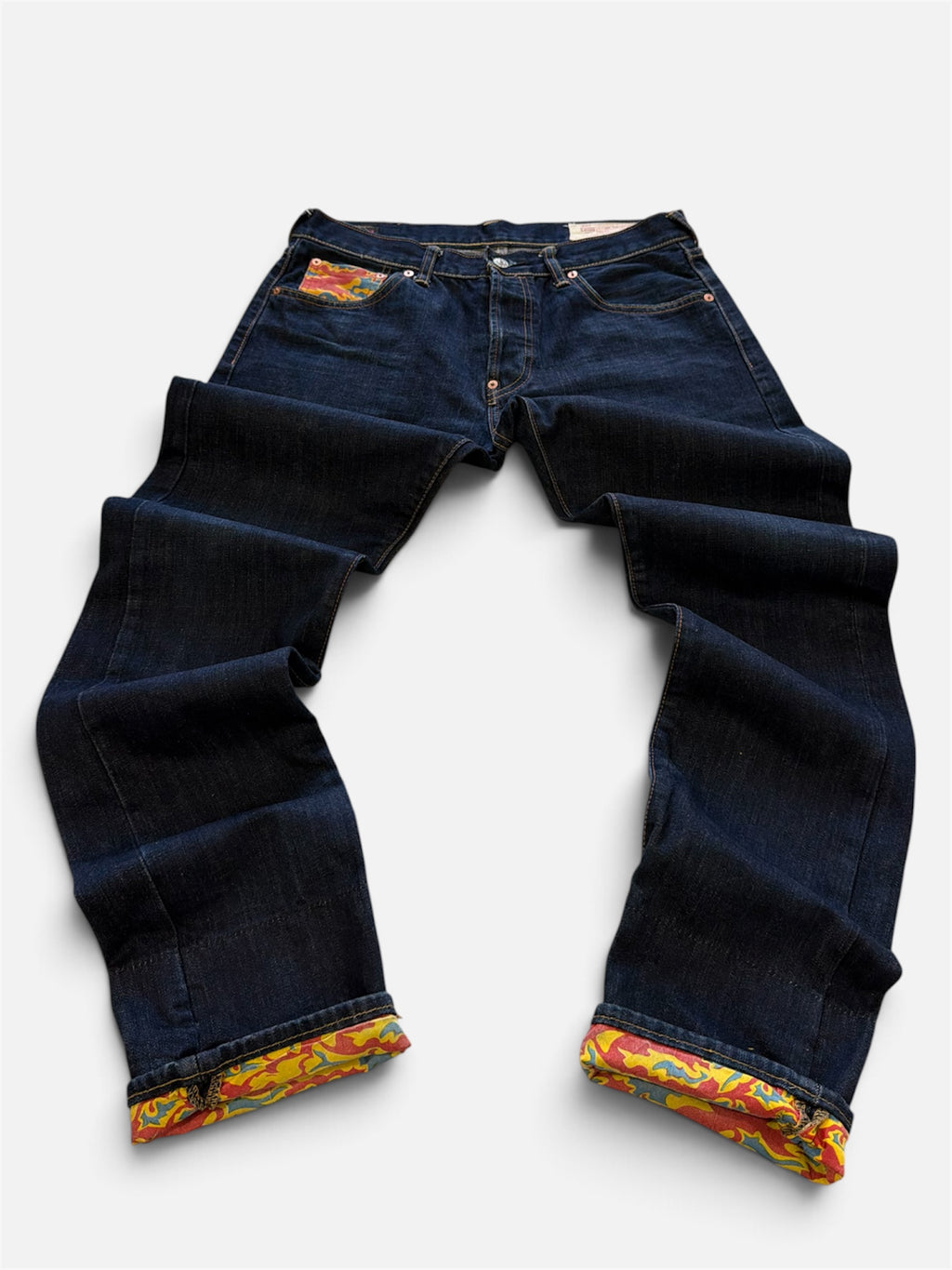 Evisu Lot 2000 No.3 Jeans Dark Indigo Camo Lining- W33