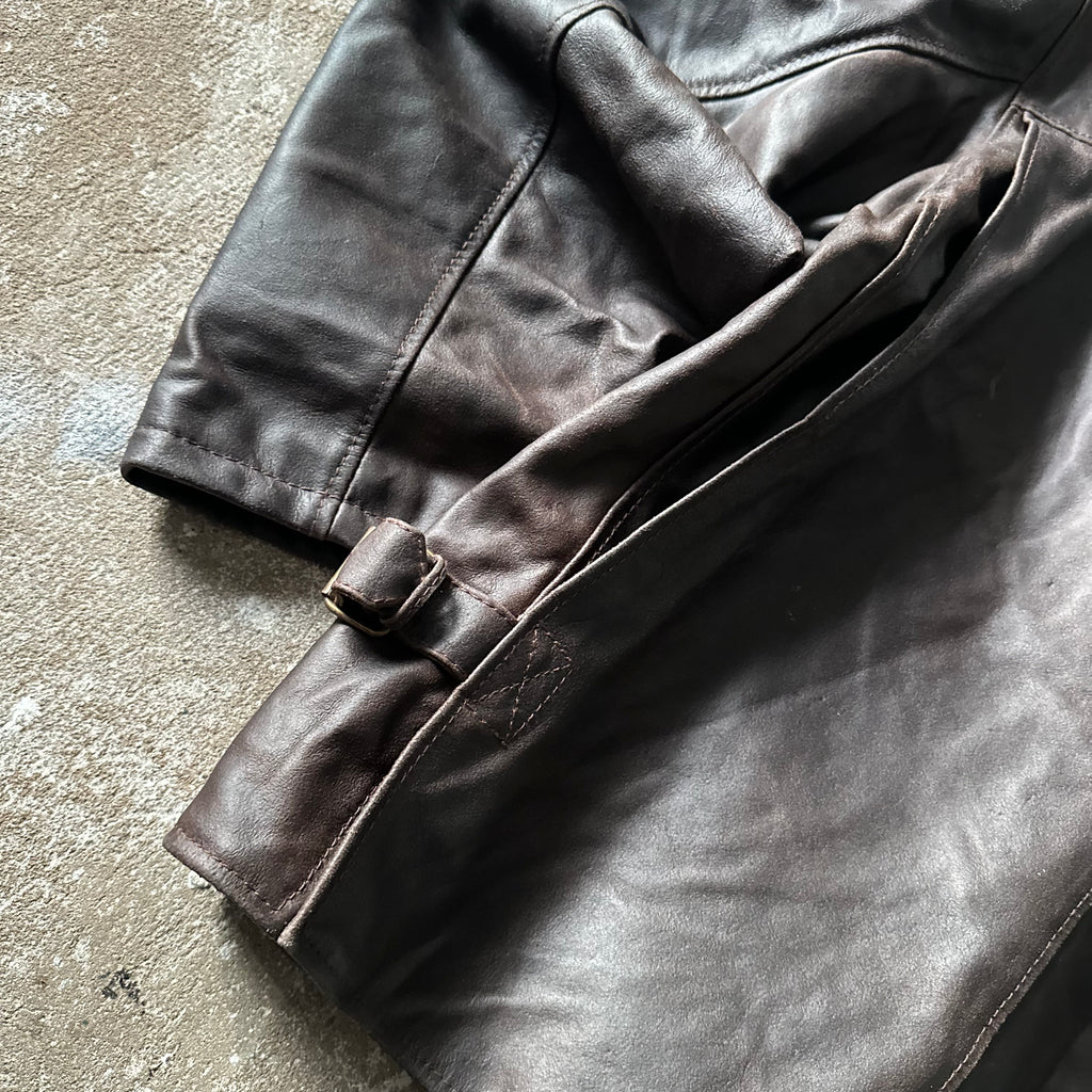 Brown Suede Leather Bomber Jacket - XL