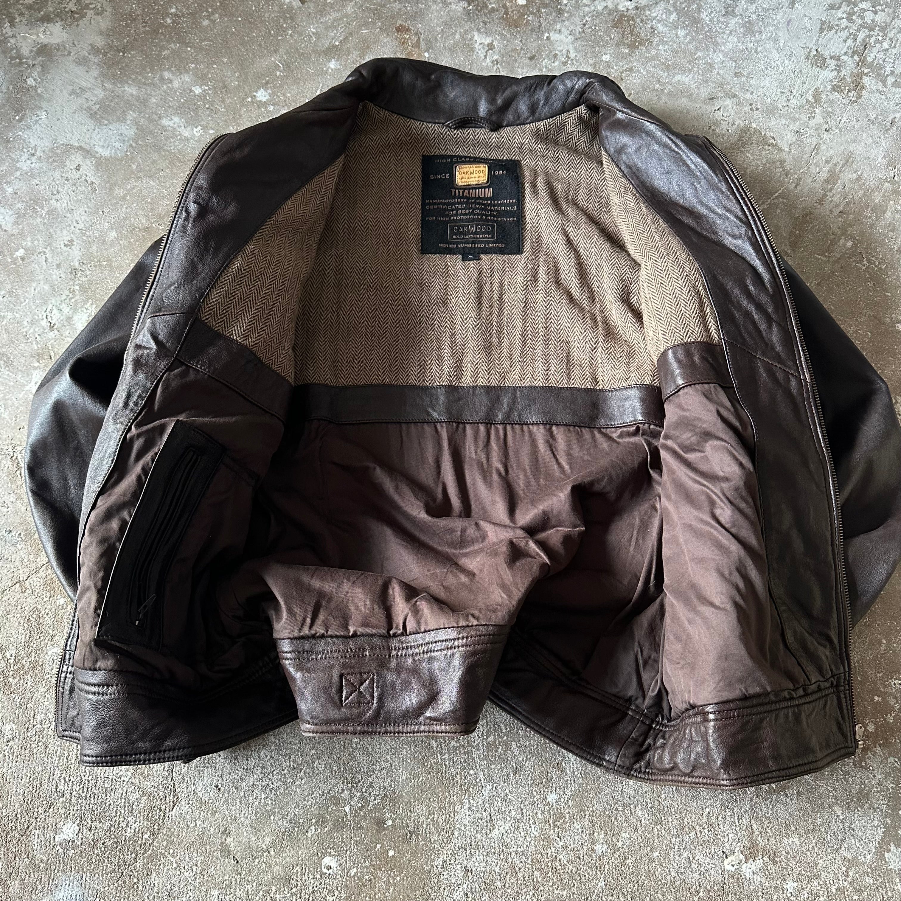 Oakwood Brown Leather Jacket - XL