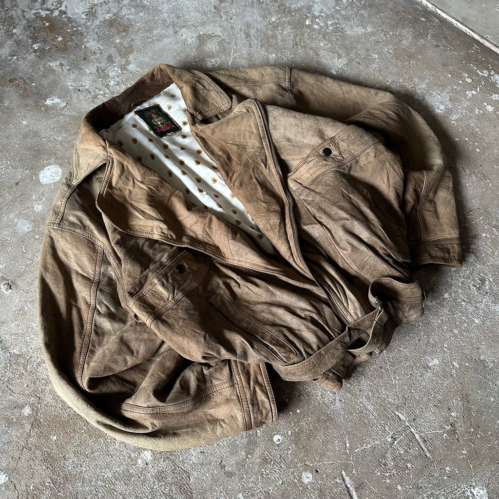 Vintage Bomber Leather Jacket - L