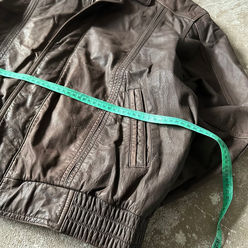 Vintage Italo Brown Leather Jacket - XL